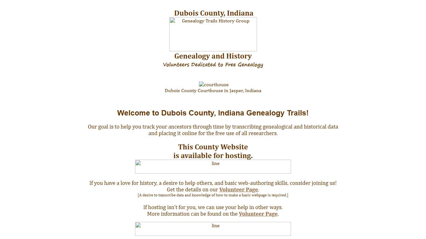 Dubois County, Indiana Genealogy Trails
