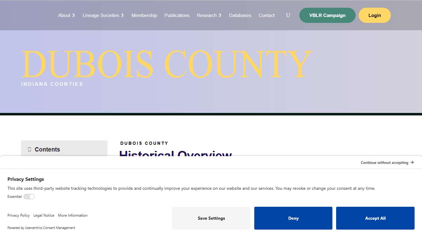 Dubois | Indiana Genealogical Society